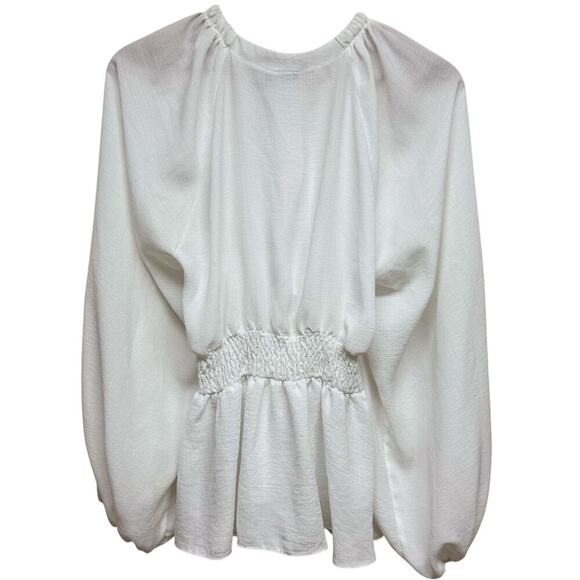 ASOS Design White Peplum Blouse in Size US 10 - Picture 8 of 9